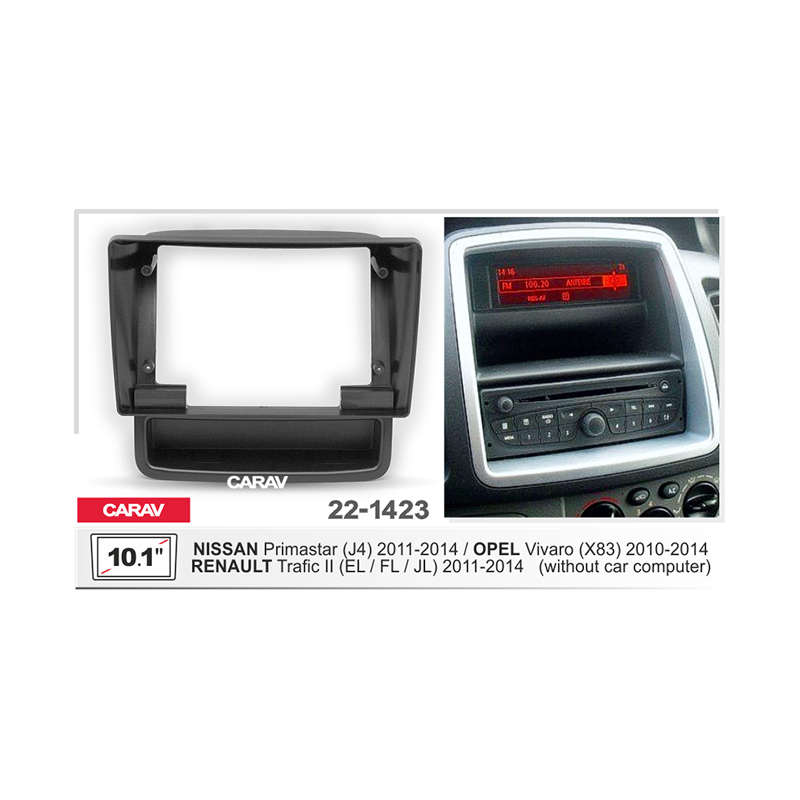 Double DIN radio cover compatible with Opel Vivaro B from 2014 Renaul