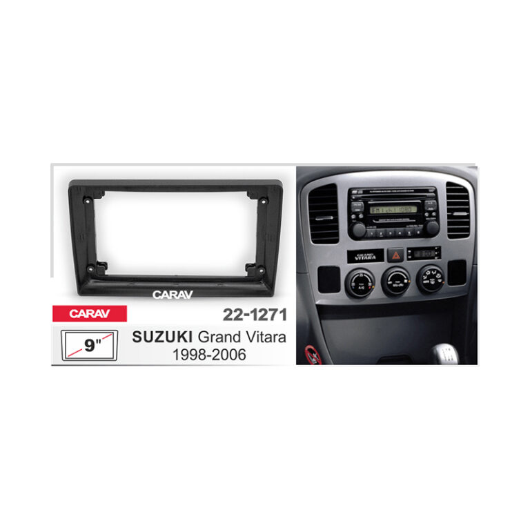 Façade D'autoradio Pour Suzuki Grand Vitara XL-7 (2001-2006) - Panneau Tableau De Bord 22,9 Cm Noir/argenté, Compatible Navigation - 7