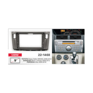 22-1468 TOYOTA Passo Sette (M502E) 2008-2012; DAIHATSU Boon Luminas 2008-2012; PERODUA Alza 2009-2018 Fitting Kit / Stereo Fascia Panel - 9 Inch