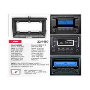 22-1490 VW; SKODA; SEAT 2004+ (Select Models) Fitting Kit / Stereo Fascia Panel - 9 Inch