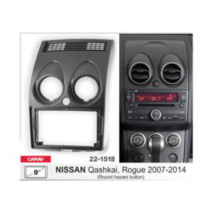 22-1518 9-inch Car Audio Installation Kit for NISSAN Qashqai 2007-2014 (Round hazard button)