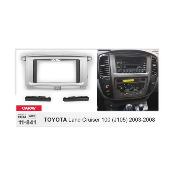 11-841: 2-DIN Car Audio Installation Kit for TOYOTA Land Cruiser 100 (J105) 2003-2008
