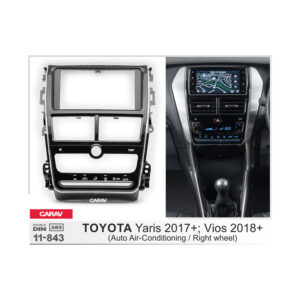 11-843: 2-DIN Car Audio Installation Kit for TOYOTA Yaris 2017+; Vios 2018+ (Auto Air-Conditioning / Right wheel)