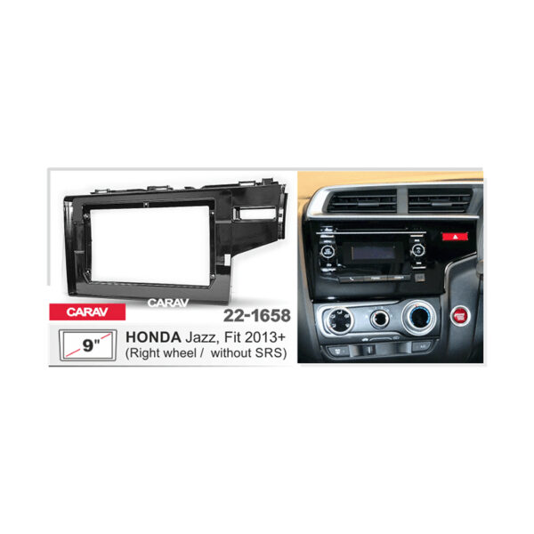 22-1658 Car Audio Installation Kit for HONDA Jazz, Fit 2013+  (Right wheel / without SRS / Gloss Black) - 9 Inch