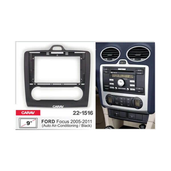 22-1516 FORD Focus 2005-2011 (Auto Air-Conditioning / Black) Fitting Kit - 9 Inch