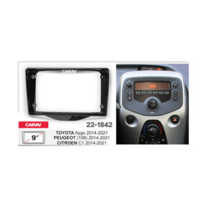 22-1842 9-inch Car Stereo Fitting Kit / Fascia for TOYOTA Aygo 2014-2021 / PEUGEOT (108) 2014-2021 / CITROEN C1 2014-2021