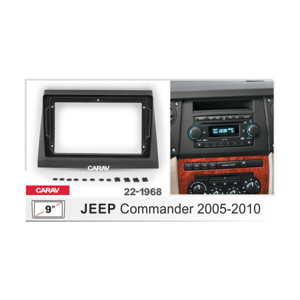 22-1968 9-inch Stereo Fitting Kit / Fascia for JEEP Commander 2005-2010 (Ver.2)