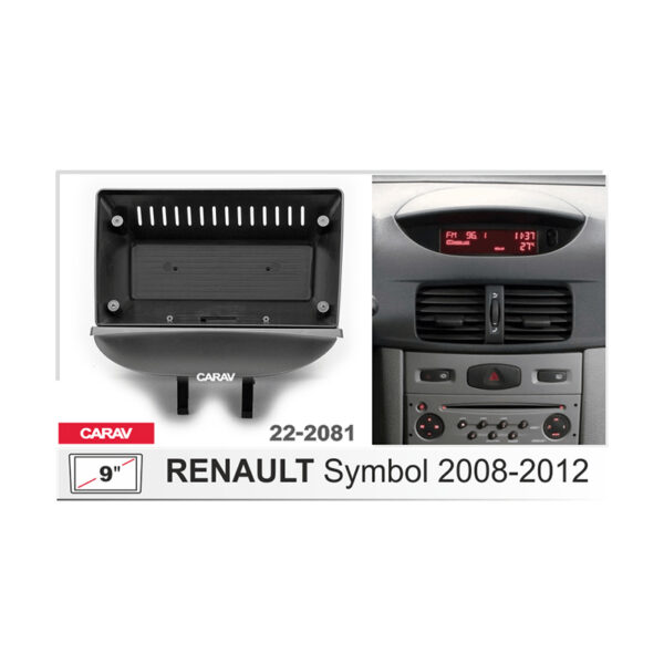 22-2081 9-inch Stereo Fitting Kit / Fascia for RENAULT Symbol 2008-2012