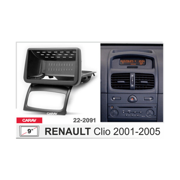 22-2091 9-inch Stereo Fitting Kit / Fascia for RENAULT Clio 2001-2005
