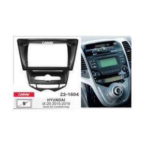 22-1604 9-inch Car Stereo Fitting Kit / Fascia for HYUNDAI iX-20 2010-19 (Auto AC)