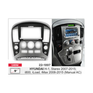 22-1897 9-inch Car Stereo Fitting Kit / Fascia for HYUNDAI H-1, Starex 2007-2015; i800, iLoad, iMax 2008-2015 (Manual AC)