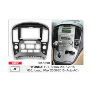 22-1898 9-inch Car Stereo Fitting Kit / Fascia for HYUNDAI H-1, Starex 2007-2015; i800, iLoad, iMax 2008-2015 (Auto AC)