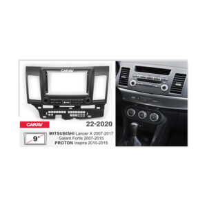 22-2020 9-inch Car Stereo Fitting Kit / Fascia for MITSUBISHI Lancer Х 2007-2017, Galant Fortis 2007-2015 / PROTON Inspira 2010-2015 (with buttons)
