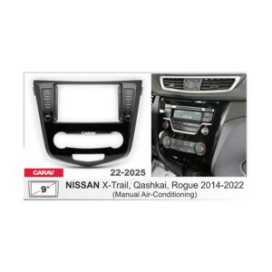22-2025 9-inch Car Stereo Fitting Kit / Fascia for NISSAN X-Trail, Qashqai, Rogue 2014-2022 (Manual AC)