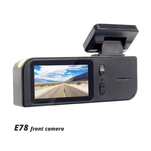 E78 + E7 2-Way Front & Rear Dash Cam Recorder with 2” Screen - Image 2
