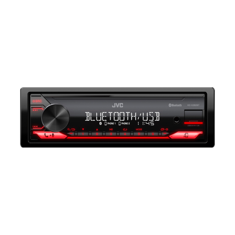 JVC single DIN car stereo with USB connectivity